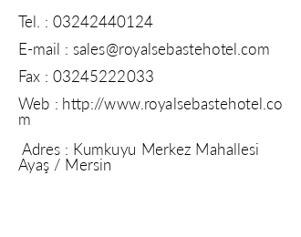 Royal Sebaste Hotel iletiim bilgileri